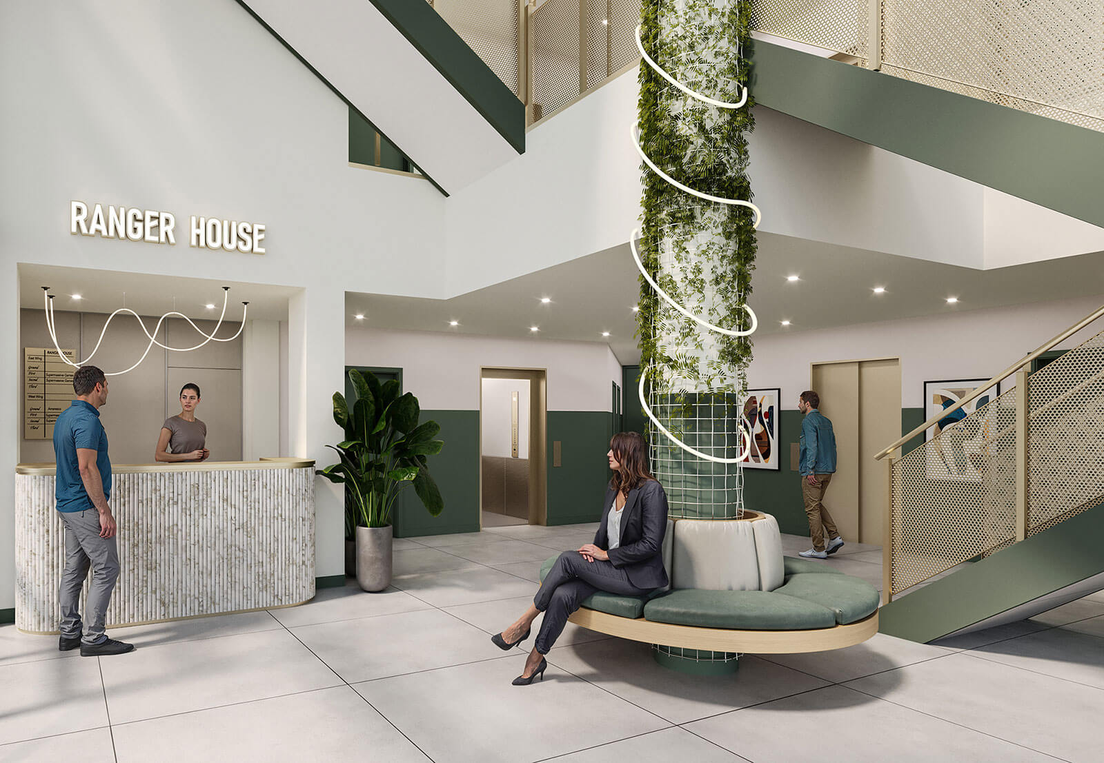 Ranger House reception area CGI visual
